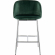 Fran Pleated Waves Counter Stool in Chrome & Green Velvet (Set of 2)